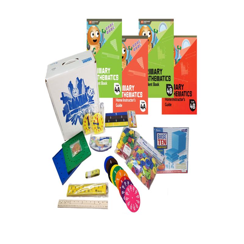 Singapore Primary Math 2022 Edition 4 with math manipulatives