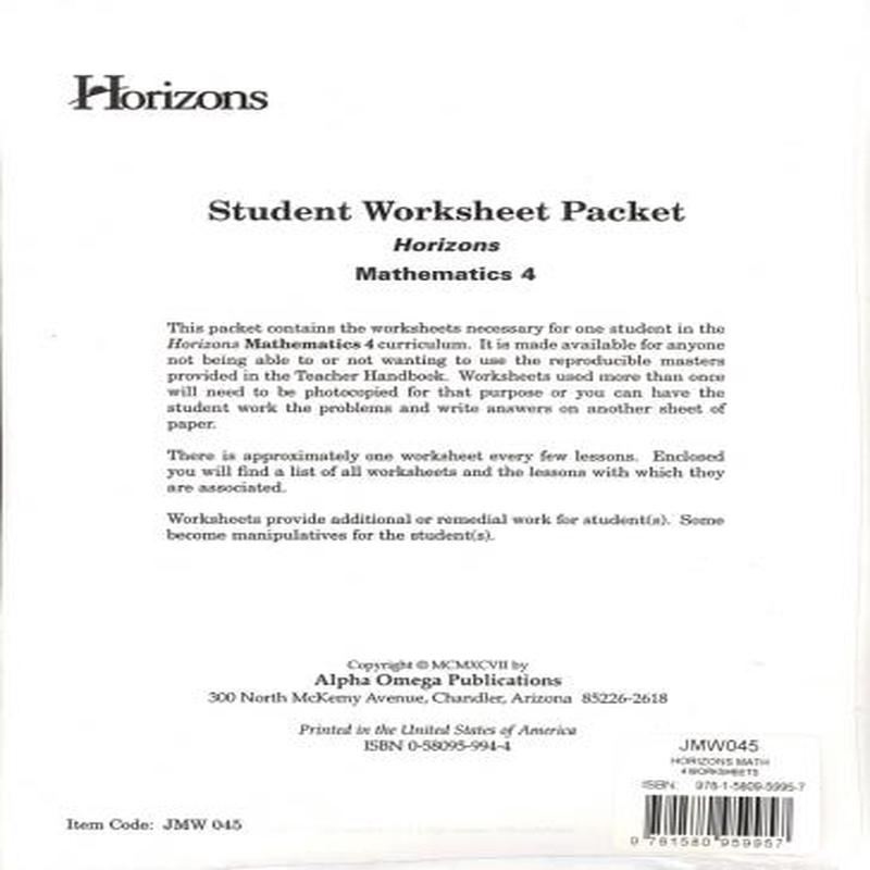 Horizons Math 4: Student Worksheet Packet