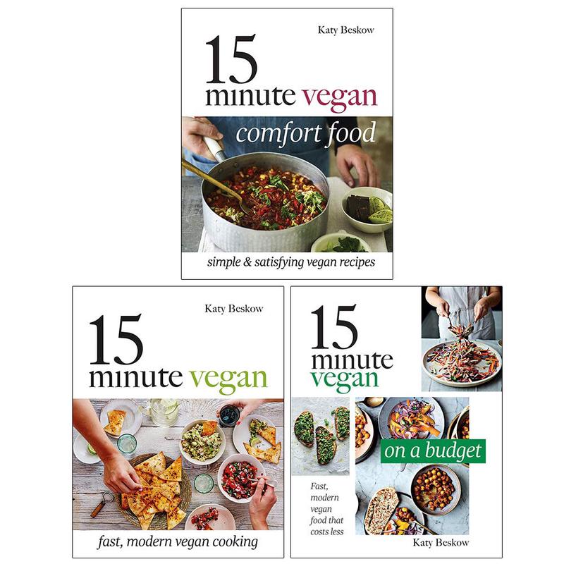 Katy Beskow Collection 3 Books Set (15 Minute Vegan Comfort Food, Fast modern vegan cooking, On a Budget)