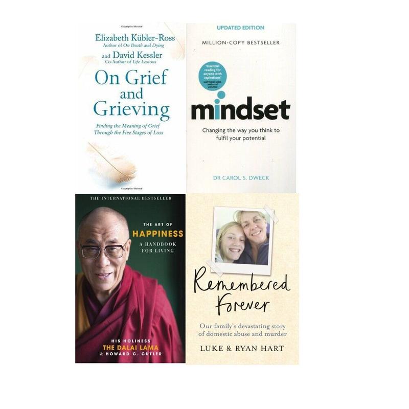 Remembered Forever, On Grief And Grieving, Mindset Carol Dweck, The Art of Happiness 10th Anniversary 4 Books Collection Set
