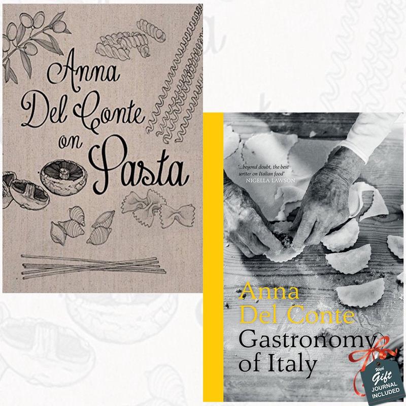 Anna Del Conte on Pasta and Gastronomy of Italy 2 Books Collection Set With Gift Journal