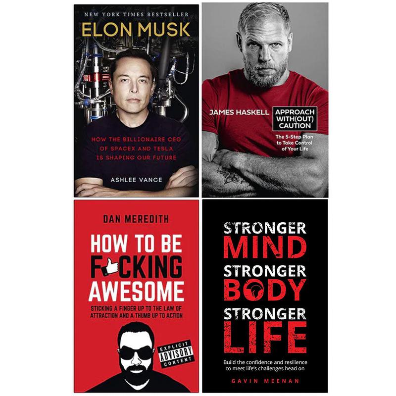 Elon Musk How the Billionaire CEO, Approach Without Caution, How To Be F*cking, Stronger Mind 4 Books Collection Set