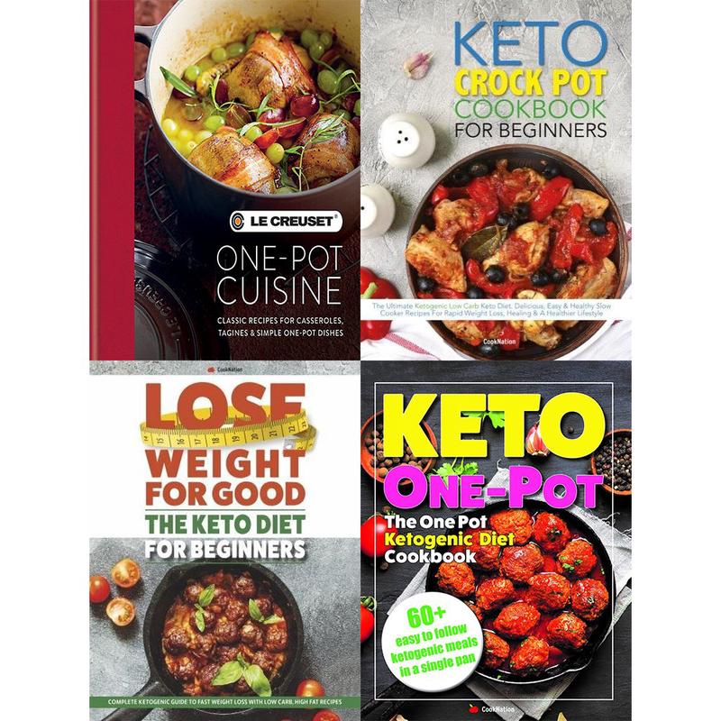 Le creuset, keto crock pot cookbook, keto diet for  and one pot  4 books collection set