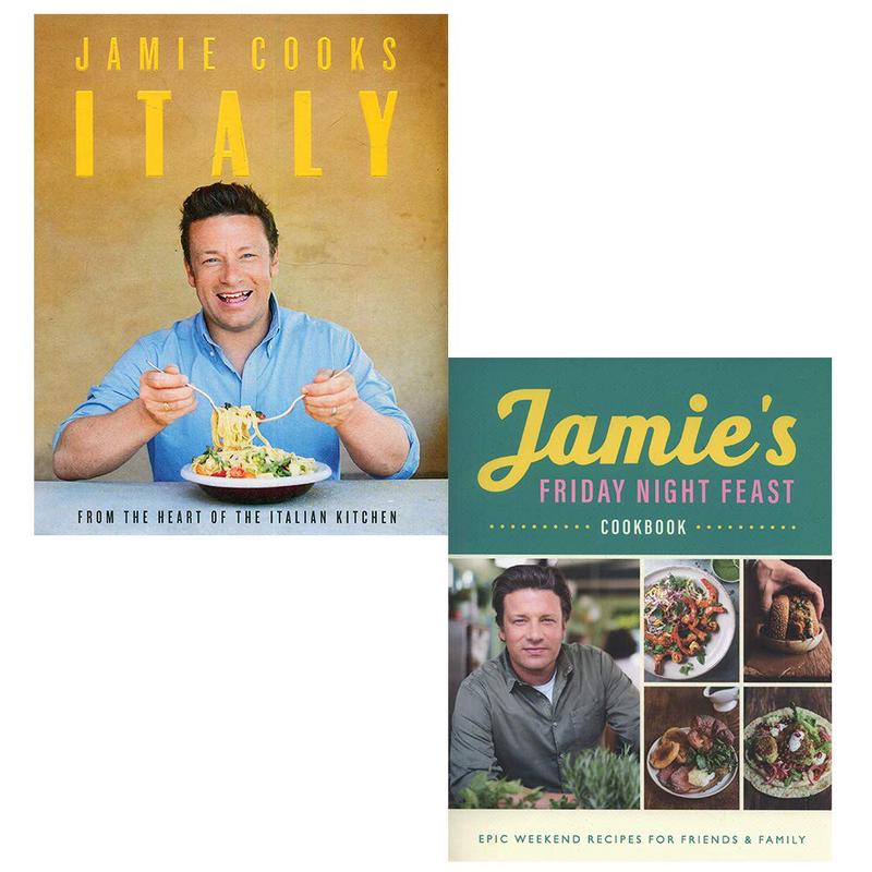 Jamie cooks italy [hardcover], jamie's friday night feast cookbook 2 books collection set