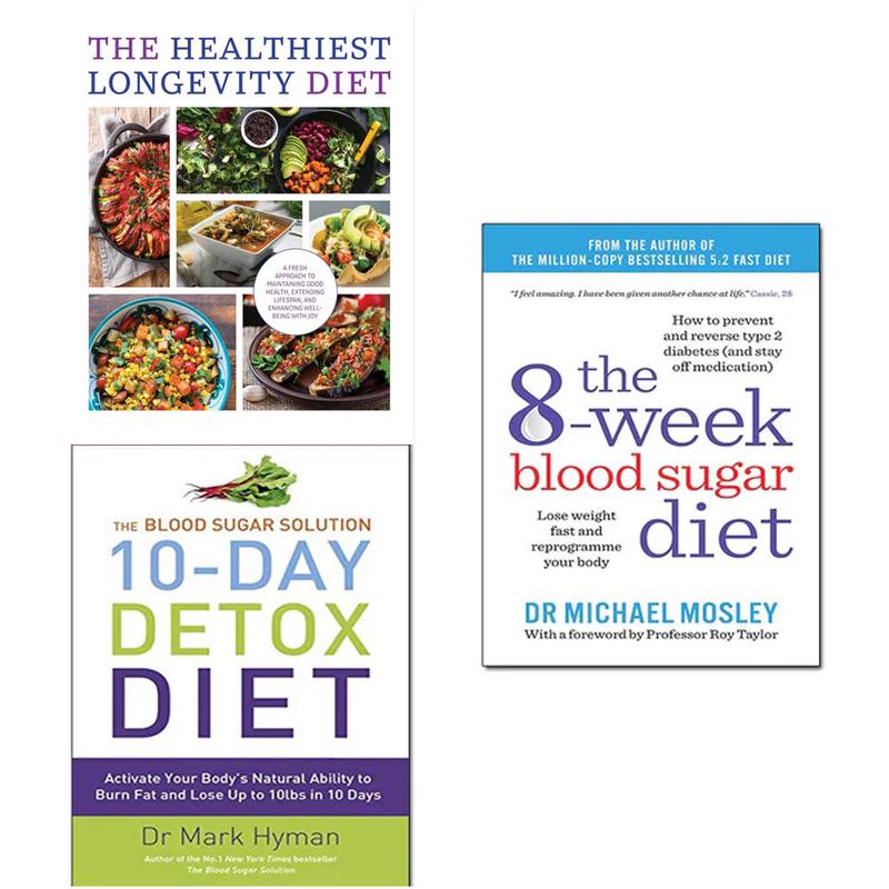 10-day detox sugar Diet, The 8-Week Blood Sugar Diet, The Healthiest Longevity Diet 3 Books Collection Set