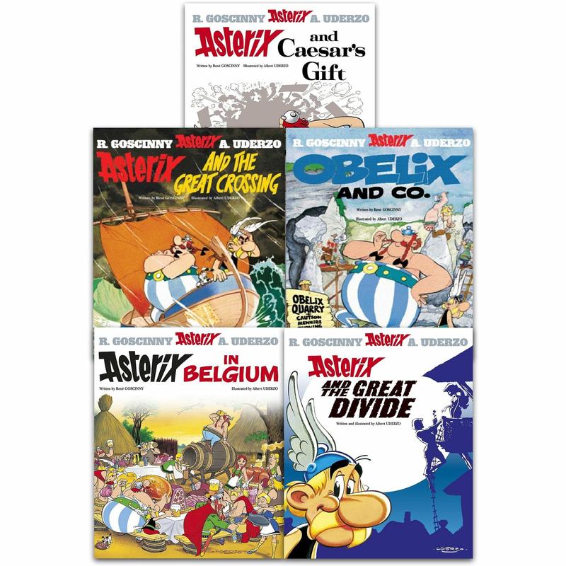 Asterix Series 5 Collection 5 Books Set (Book 21-25) (Asterix and Caesars Gift, Asterix and the Great Crossing, Obelix and Co,)