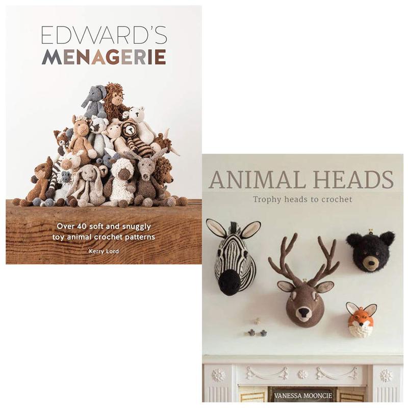 Edwards menagerie, animal heads trophy heads to crochet 2 books collection set