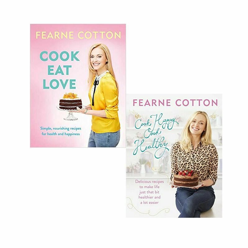 Cook Eat Love and Cook Happy, Cook Healthy By Fearne Cotton Collection 2 Books Bundle With Gift Journal