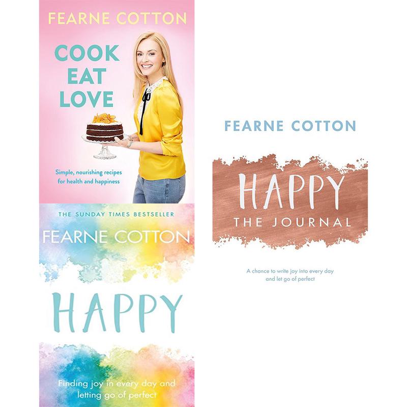 Cook eat love [hardcover], happy fearne cotton and journal 3 books collection set