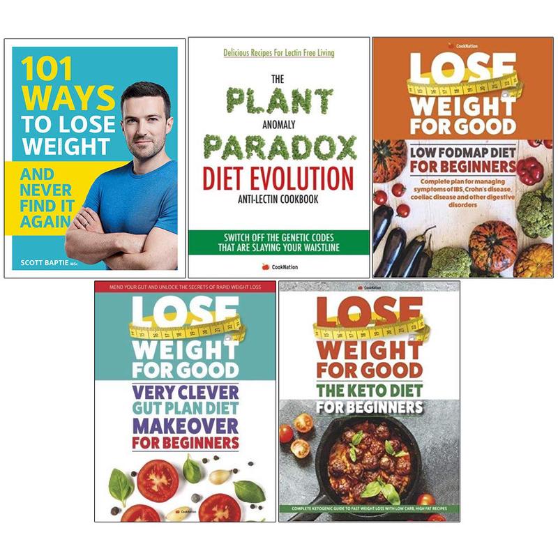 101 Ways to lose weight, plant anomaly paradox diet, low fodmap diet, very clever gut, keto diet for beginners 5 books collection set