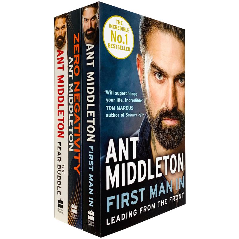 Ant Middleton Collection 3 Books Set Zero Negativity, Fear Bubble, First Man In