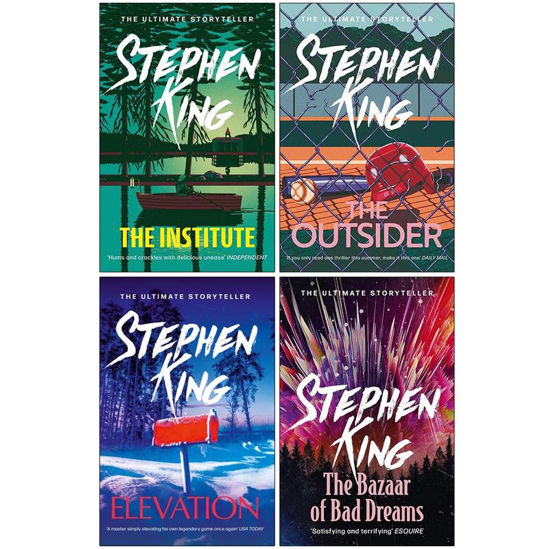 Stephen King 4 Books Collection Set The Bazaar of Bad Dreams, The Institute, The Outsider, Elevation