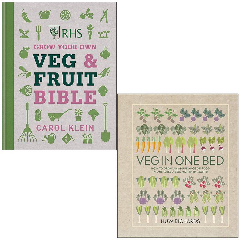 RHS Veg & Fruit Bible & Veg in One Bed 2 Books Collection Set