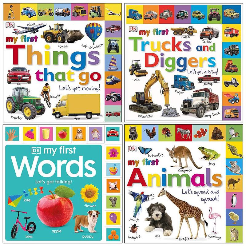 My First Series By DK 4 Books Collection Set (Get Moving, Talking, Trucks, Animals)
