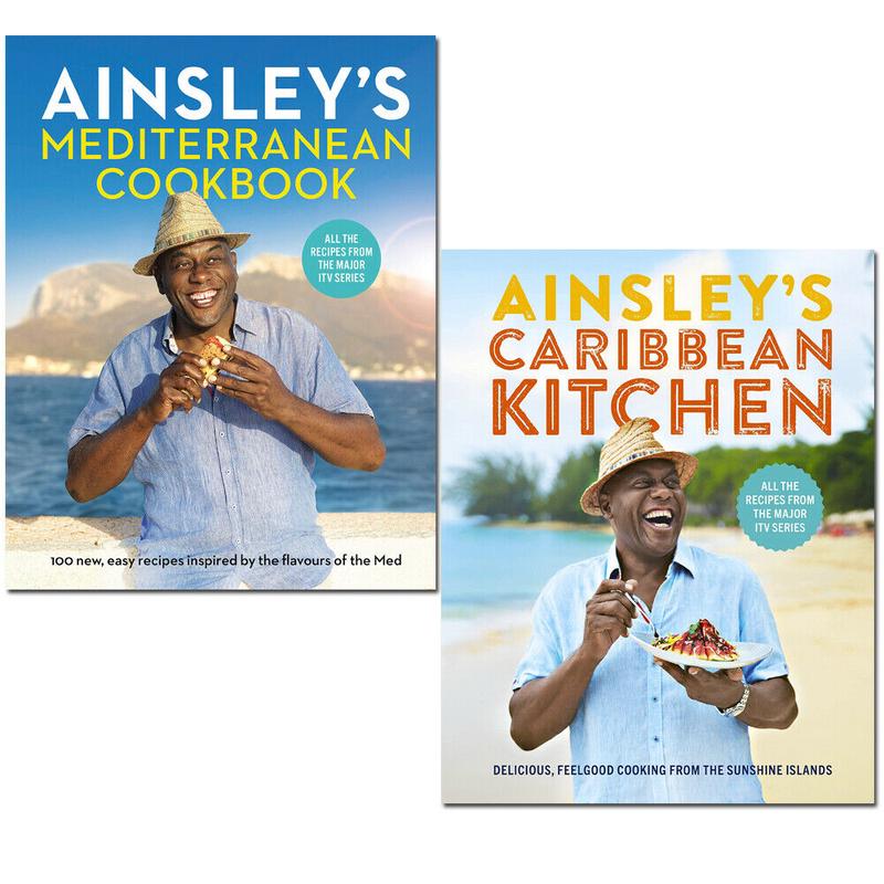 Ainsley Harriott 2 Books Set Ainsleys Mediterranean Cookbook, Caribbean Kitchen