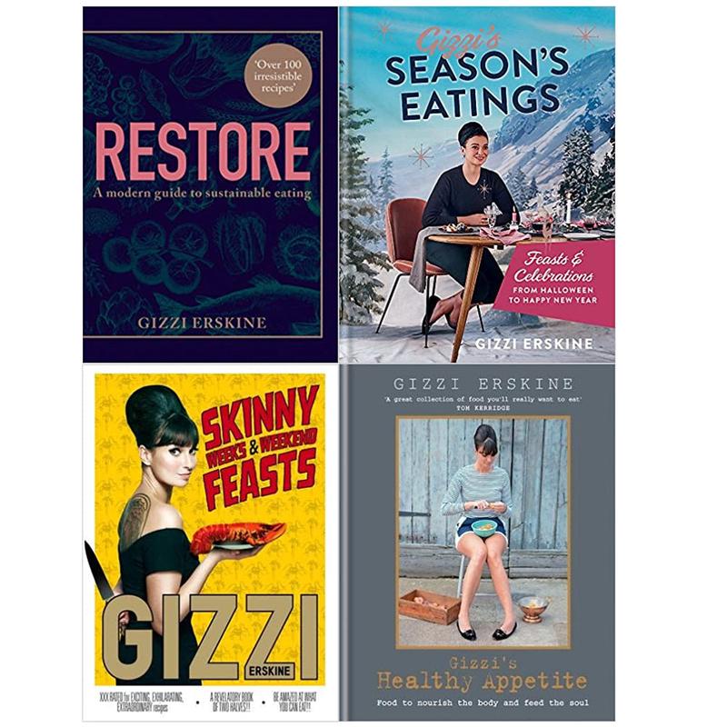 Gizzi Erskine  4 Books Collection Set (Restore: Over 100 new, delicious,Season's Eatings,Healthy Appetite,Skinny Weeks and Weekend )
