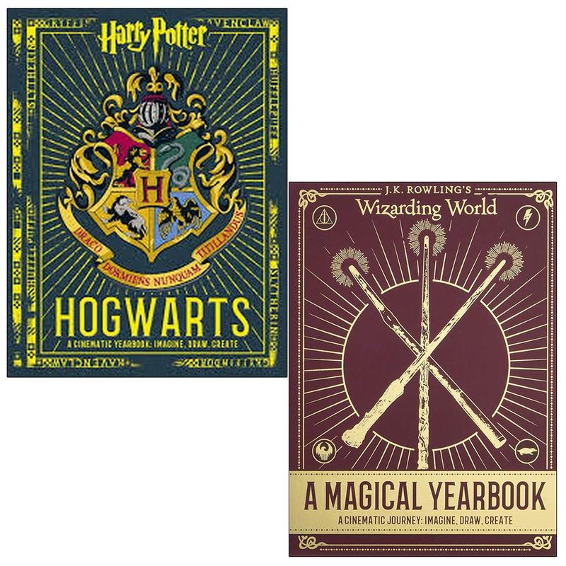Harry Potter Hogwarts A Cinematic Yearbook & J.K. Rowling's Wizarding World: A Magical Yearbook 2 Books Collection Set