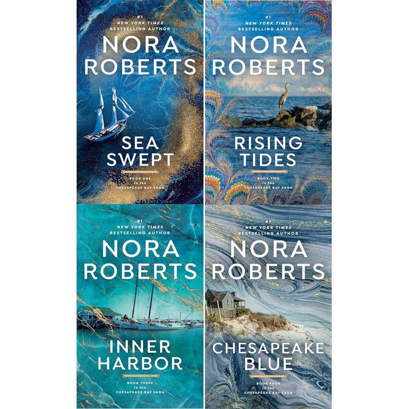 Nora Roberts Chesapeake Bay Series 4 Books Collection Set (Sea Swept, Rising Tides, Inner Harbour)