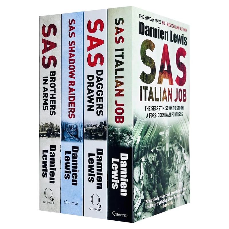 Damien Lewis Collection 4 Books Set (SAS Brothers in Arms, SAS Shadow Raiders, SAS Daggers Drawn In For the Kill and SAS Italian Job)