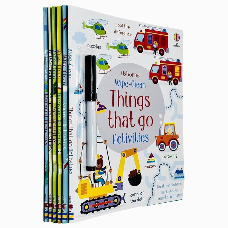 Usborne Wipe Clean Activities (1 Pen Included) By Kirsteen Robson 6 Books Collection Set - Ages 3+ - Paperback