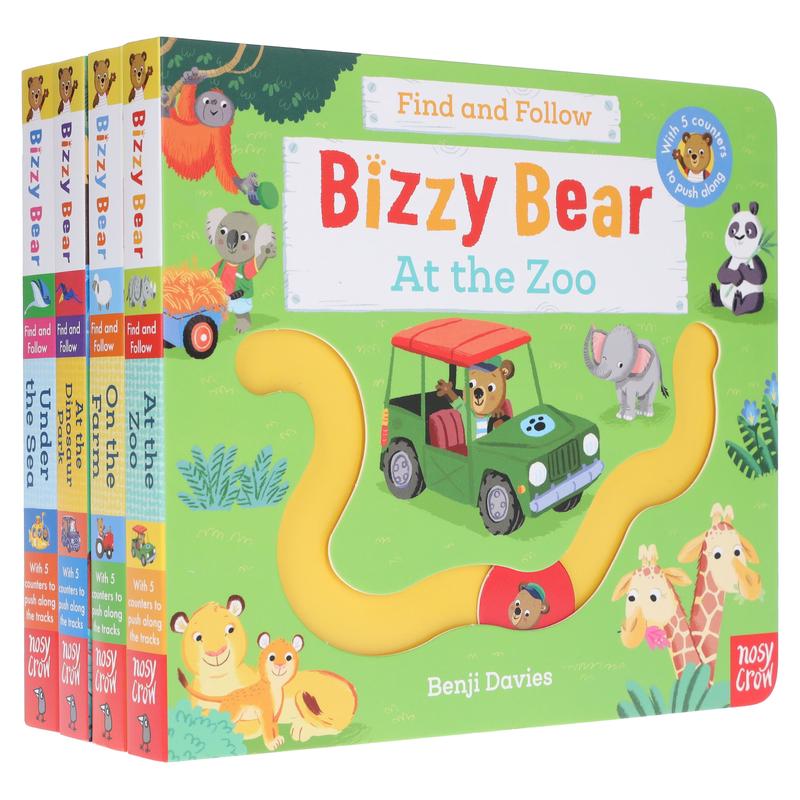 Bizzy Bear: Find and Follow Series by Benji Davies 4 Books Collection Set - Ages 2-5 - Board Book