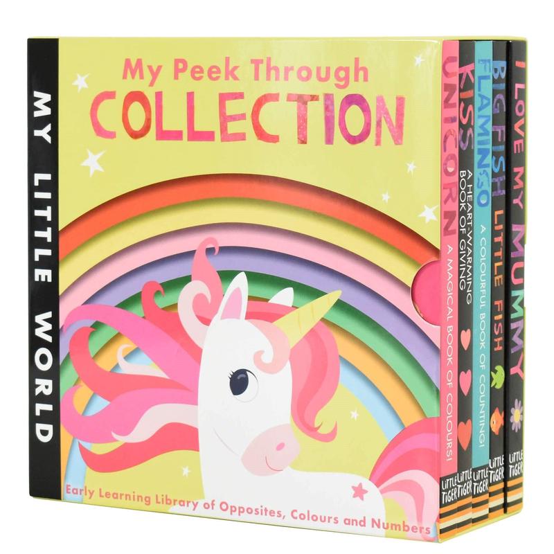 My Little World 5 Board Books (Big Fish,Flamingo,Love Mummy,Kiss,Unicorn) by Little Tiger - Ages 0-5 - Board Book