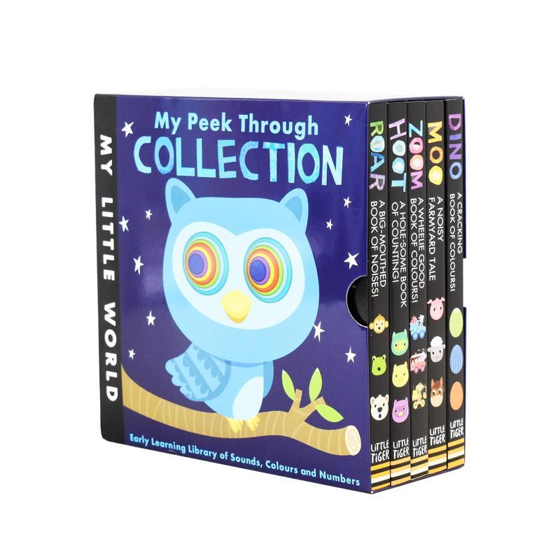 My Little World Peek Through Collection 5 Books Box Set Dino, Moo, Zoom, Roar, Hoot (Series 2) by Little Tiger - Ages 0-5 - Board Book