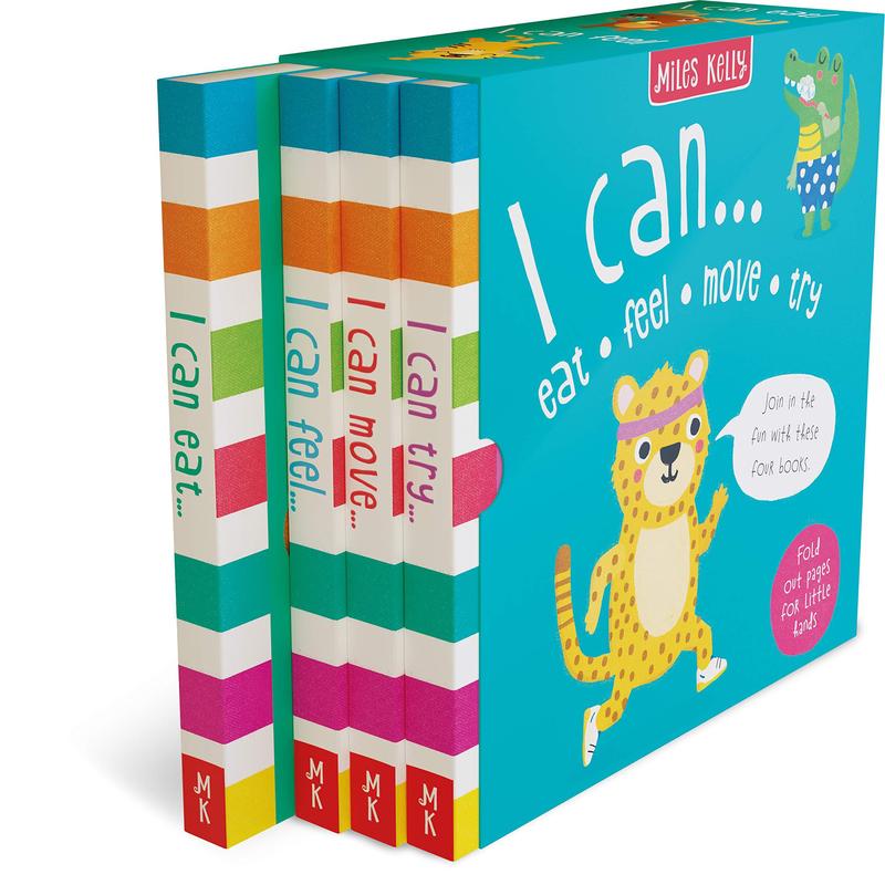 Miles Kelly I can Eat, Feel, Move and Try 4 Books Box Set - Hardback - Age 0-3