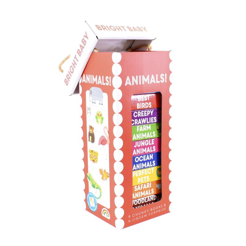Bright Baby Animals Book Tower 9 Books By Fiona Powers  Ages 0-5  Board Books