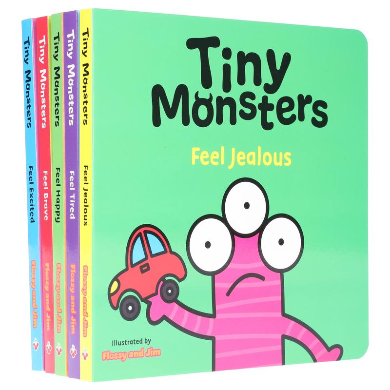 Big Emotions Tiny Monsters Feelings Collection Illustrated 5 Books Set - Ages 3-5 - Board Book