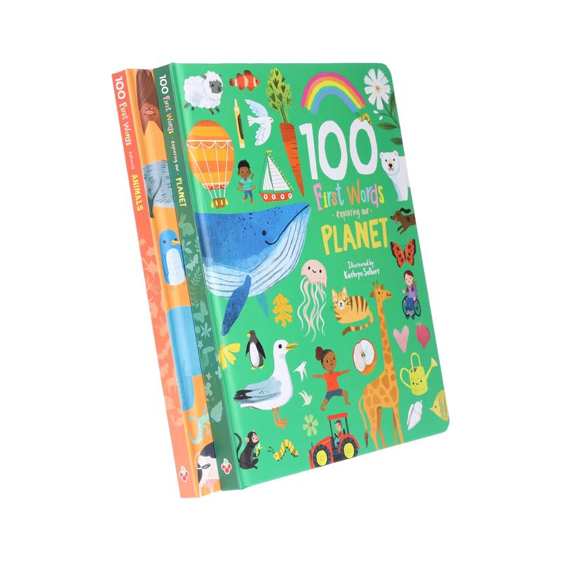 100 First Words Exploring Our Planet & Exploring Animals 2 Books Collection Set - Ages 3-5 - Board Book