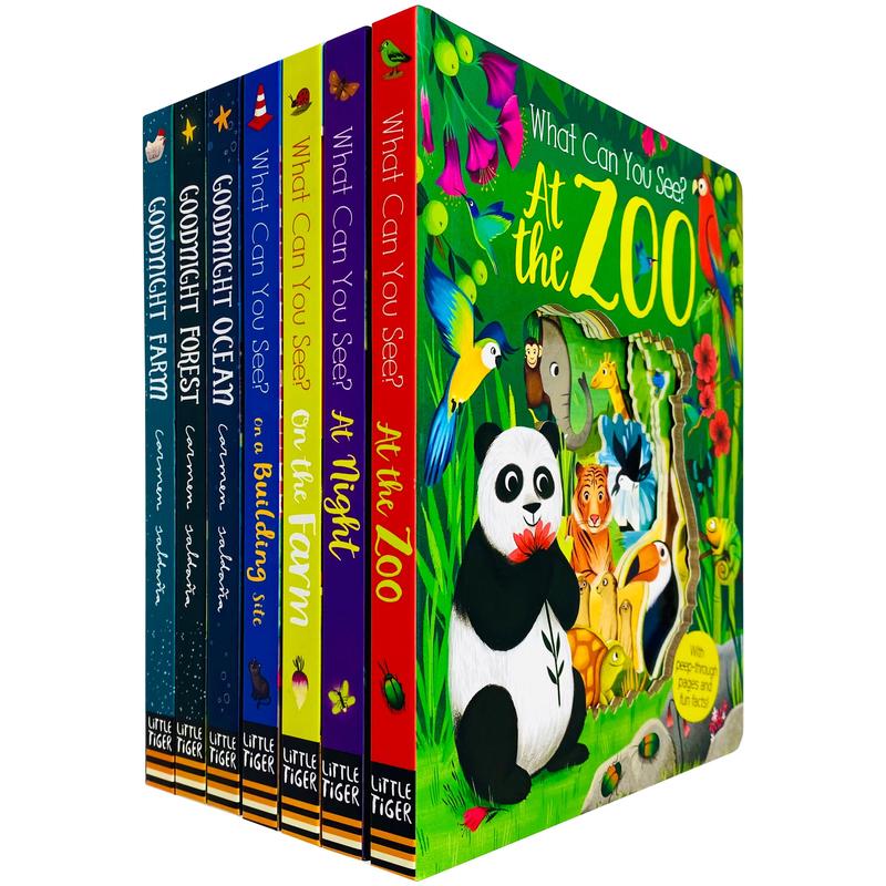 Peep Inside Series 7 Books Collection Set By Little Tiger ( At the Zoo, At Night, On the Farm, On a Building Site, Goodnight Farm, Goodnight Forest)