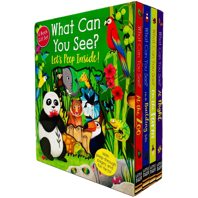 Peep Inside What Can You See? Series 4 Books Collection Box Set (At the Zoo, At Night)