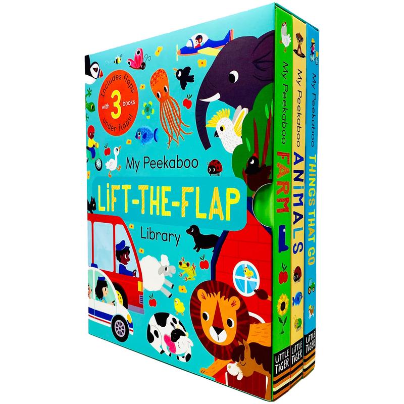 My Peekaboo Lift The Flap Library 3 Books Collection Box Set (Things That Go, Animals & Farm)
