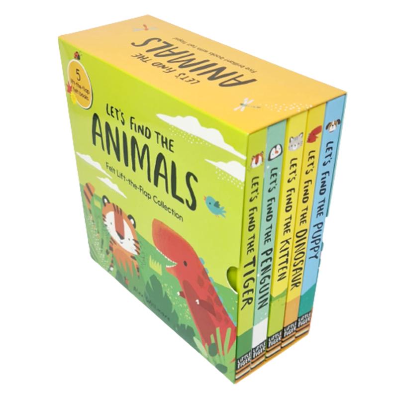 Let's Find The Animals Felt Lift The Flap Collection 5 Books Collection Box Set by Alex Willmore (Puppy, Dinosaur, Kitten, Penguin & Tiger)