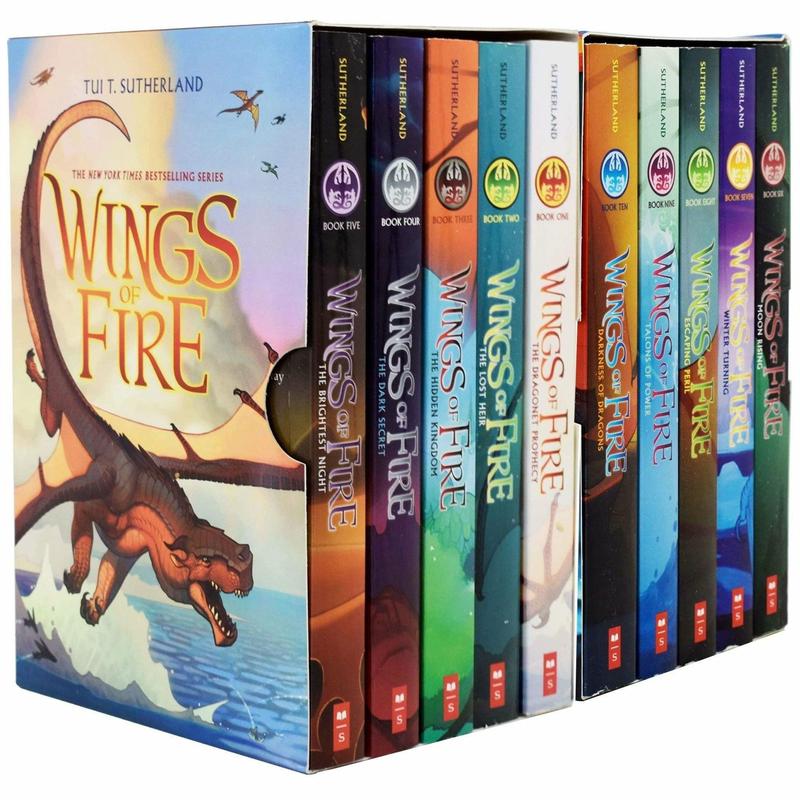 Wings of Fire Series 1-10 Books Collection Set (The Brightest Night, The Dark Secret, The Hidden Kingdom, The Lost Hair)