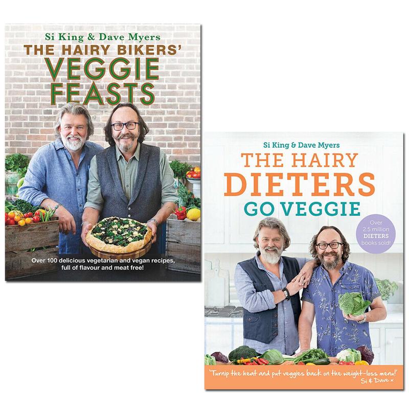 Hairy Bikers 2 Books Set Hairy Dieters Go Veggie, Hairy Bikers Veggie Feasts