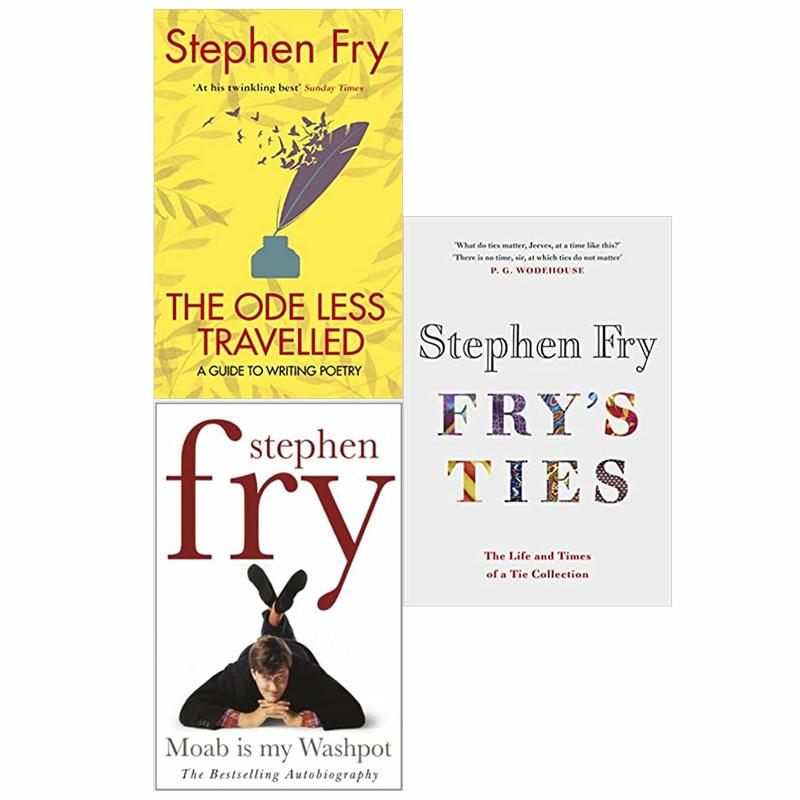 Stephen Fry 3 Books Set (The Ode Less Travelled, Moab Is My Washpot & Fry's Ties)
