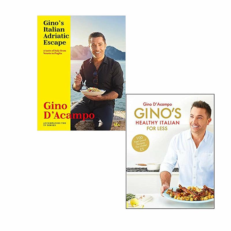 Gino's Italian 2 Books Set (Gino's Healthy Italian for Less, Gino's Italian Adriatic Escape)