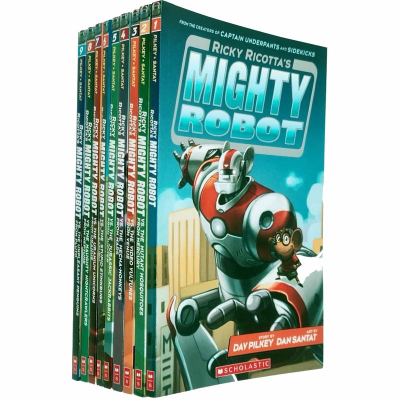 Ricky Ricotta Mighty Robot Collection 9 Books Set By Dav Pilkey (Ricky Ricotta's Mighty Robot)