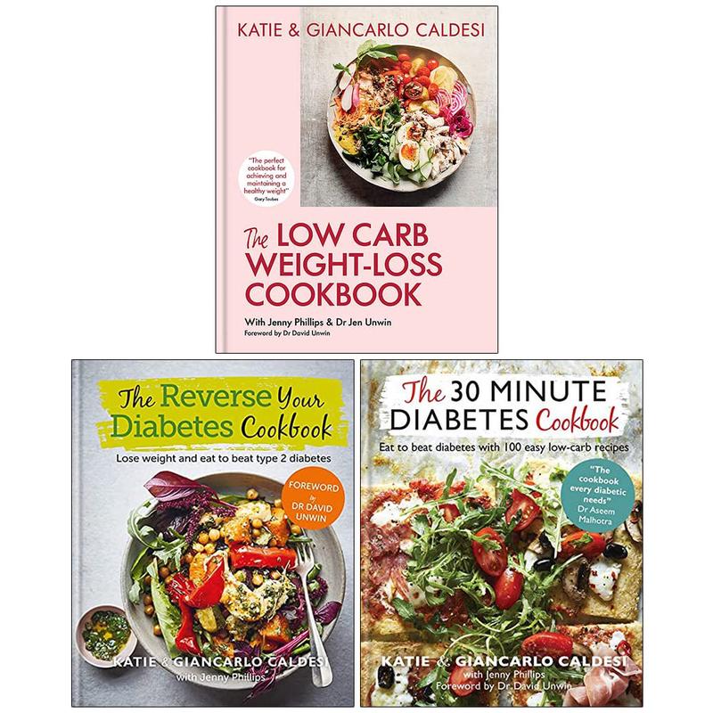 Katie Caldesi Collection 3 Books Set 30 Minute Diabetes,Reverse,Low Carb Weight