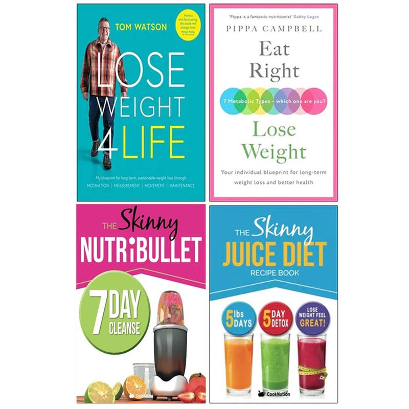 Lose Weight 4 Life, Eat Right, Lose Weight, Skinny Juice, Skinny NUTRiBULLET 4 Books Collection Set