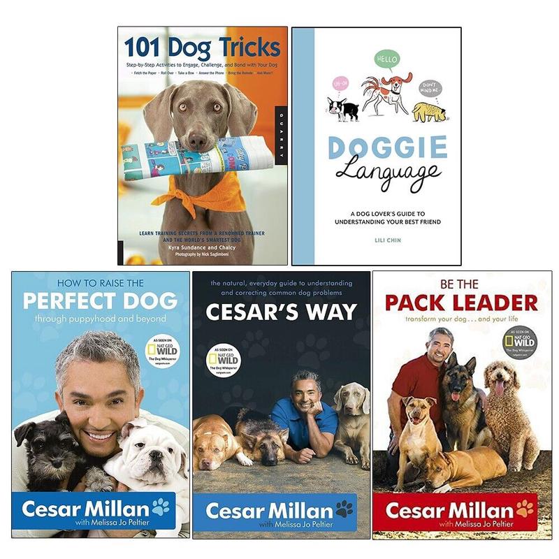 101 Dog Tricks, Doggie Language (HB), Cesars Way,Perfect Dog, Leader 5 Books Set