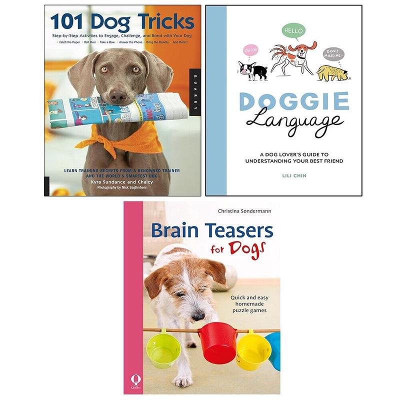 101 Dog Tricks,Doggie Language Lili Chin (HB),Brain Teasers for dogs 3 Books Set