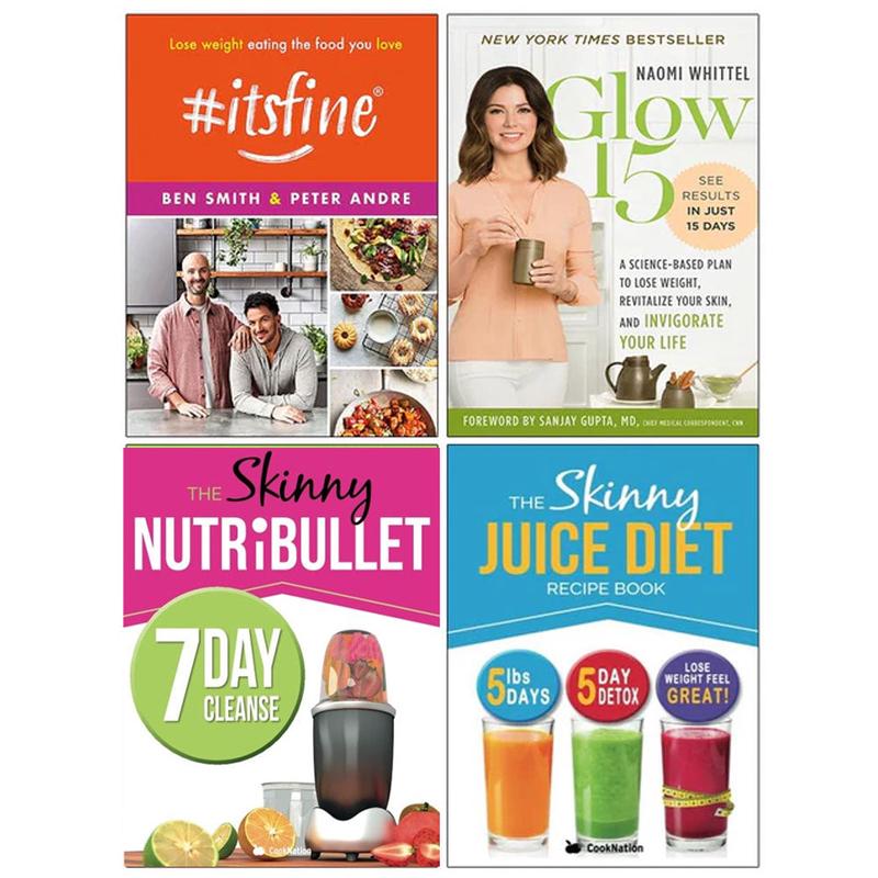 #Itsfine [Hardcover], Glow15, The Skinny Nutribullet Recipe Book, The Skinny Juice Diet Recipe Book 4 Books Collection Set