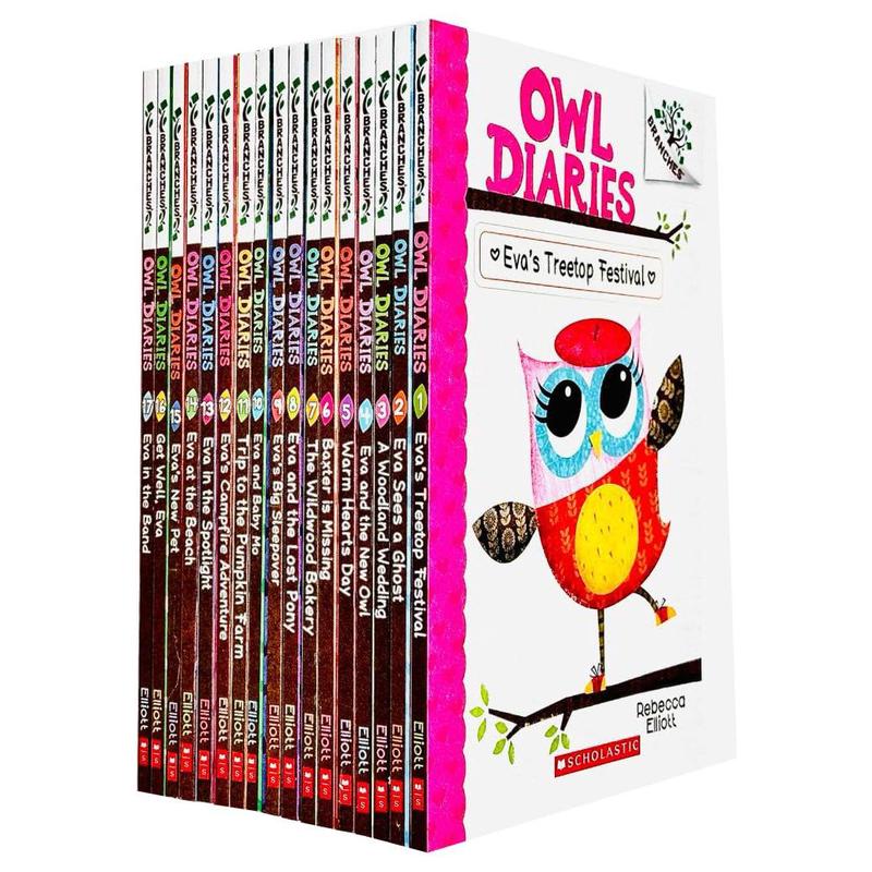 Owl Diaries Collection 1-17 Books Set By Rebecca Elliott (Eva's Treetop Festival)