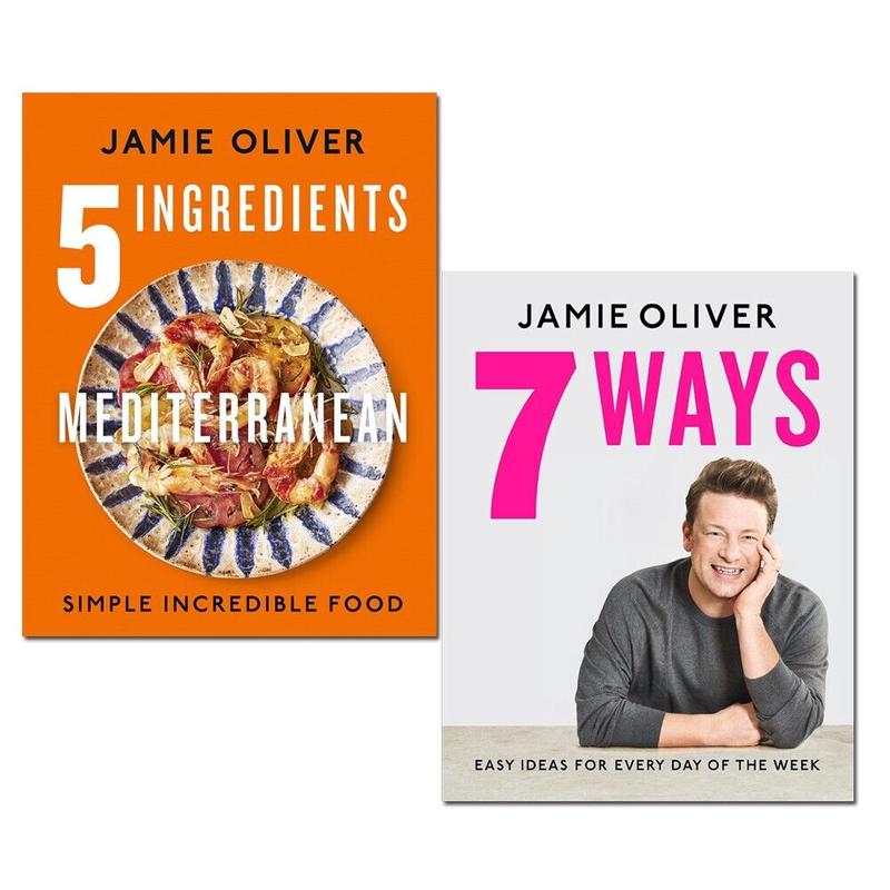 Jamie Oliver 2 Books Collection Set (5 Ingredients Mediterranean, 7 Ways)