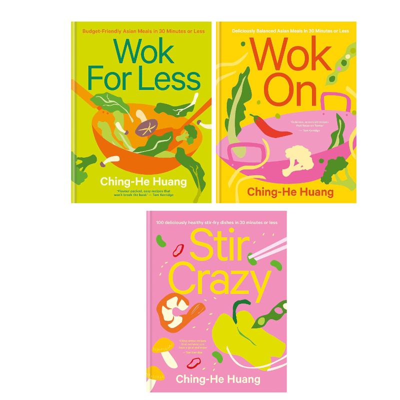 Ching He Huang 3 Books Set (Wok for Less: Budget-Friendly, Wok On: Deliciously balanced Asian  & Stir Crazy ) (HB)