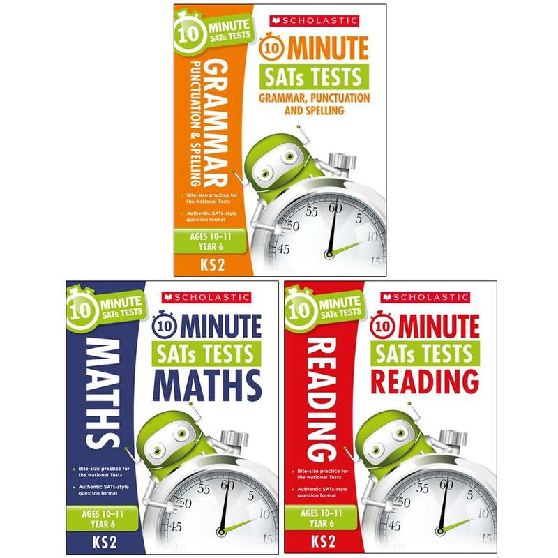 10 Minute Sats Tests KS2 Year 6 Ages 10-11 Collection 3 Books Set (Grammar, Punctuation)