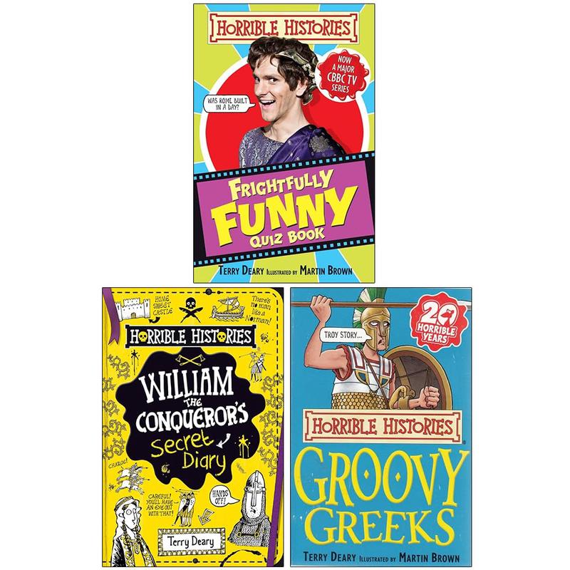 Horrible Histories Series 3 Books Collection Set By Terry Deary (Frighfully Funny Quiz Book)
